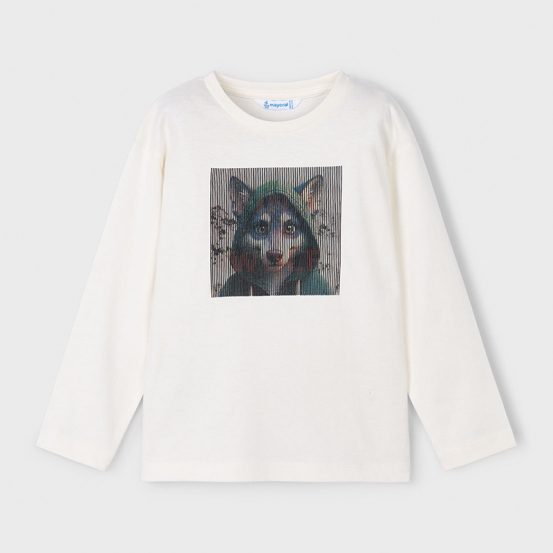 Детска блуза Mayoral с вълк "Find the Wolf" – дълъг ръкав Детска блуза Mayoral с вълк "Find the Wolf" – дълъг ръкав