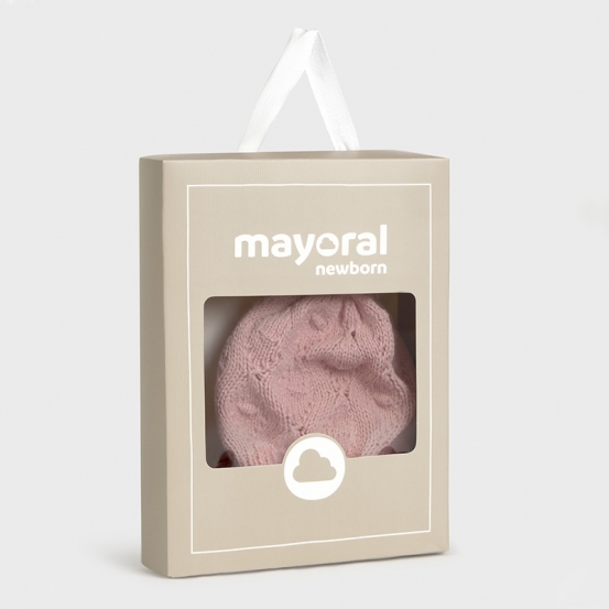 Mayoral бебешки комплект от шапка и ръкавици за момиче
